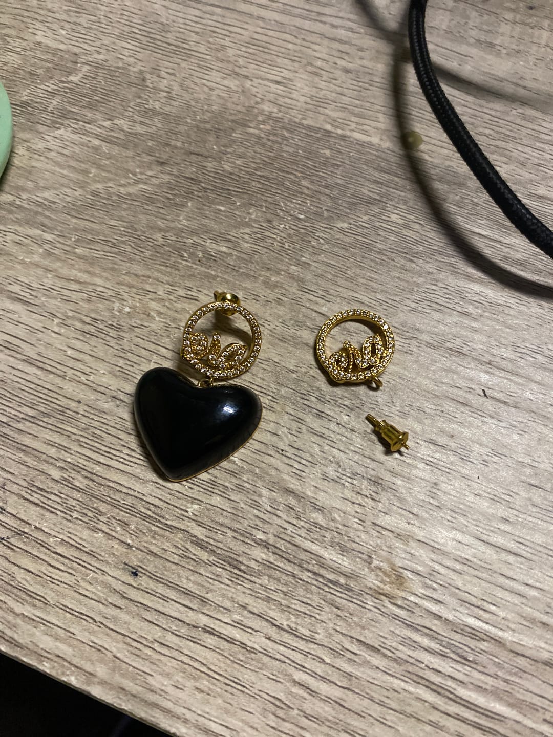 Customer photo review of Black Era Adore Gold Earrings