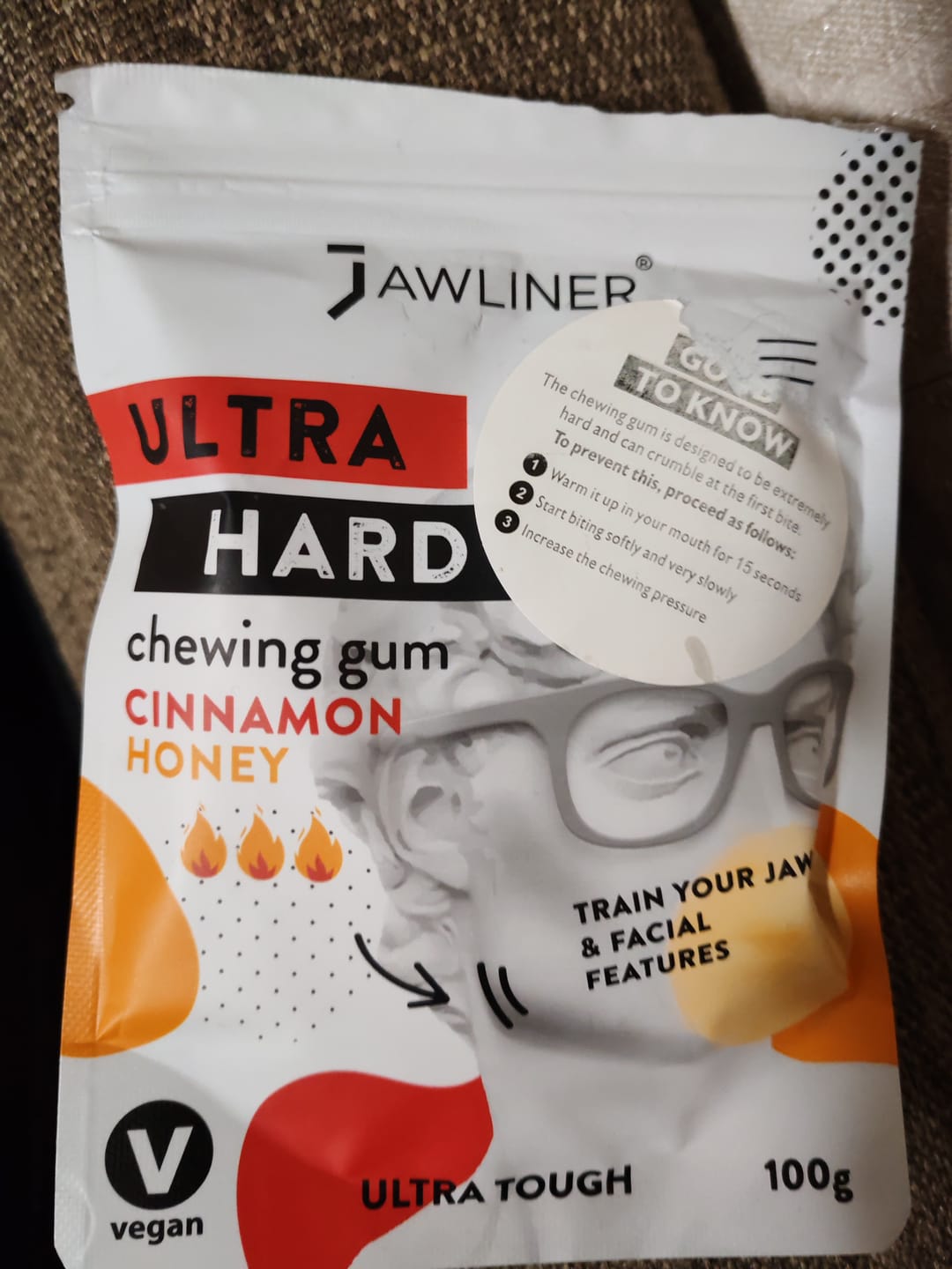 Customer photo review of JAWLINER® Chewing Gum Ultra Hard