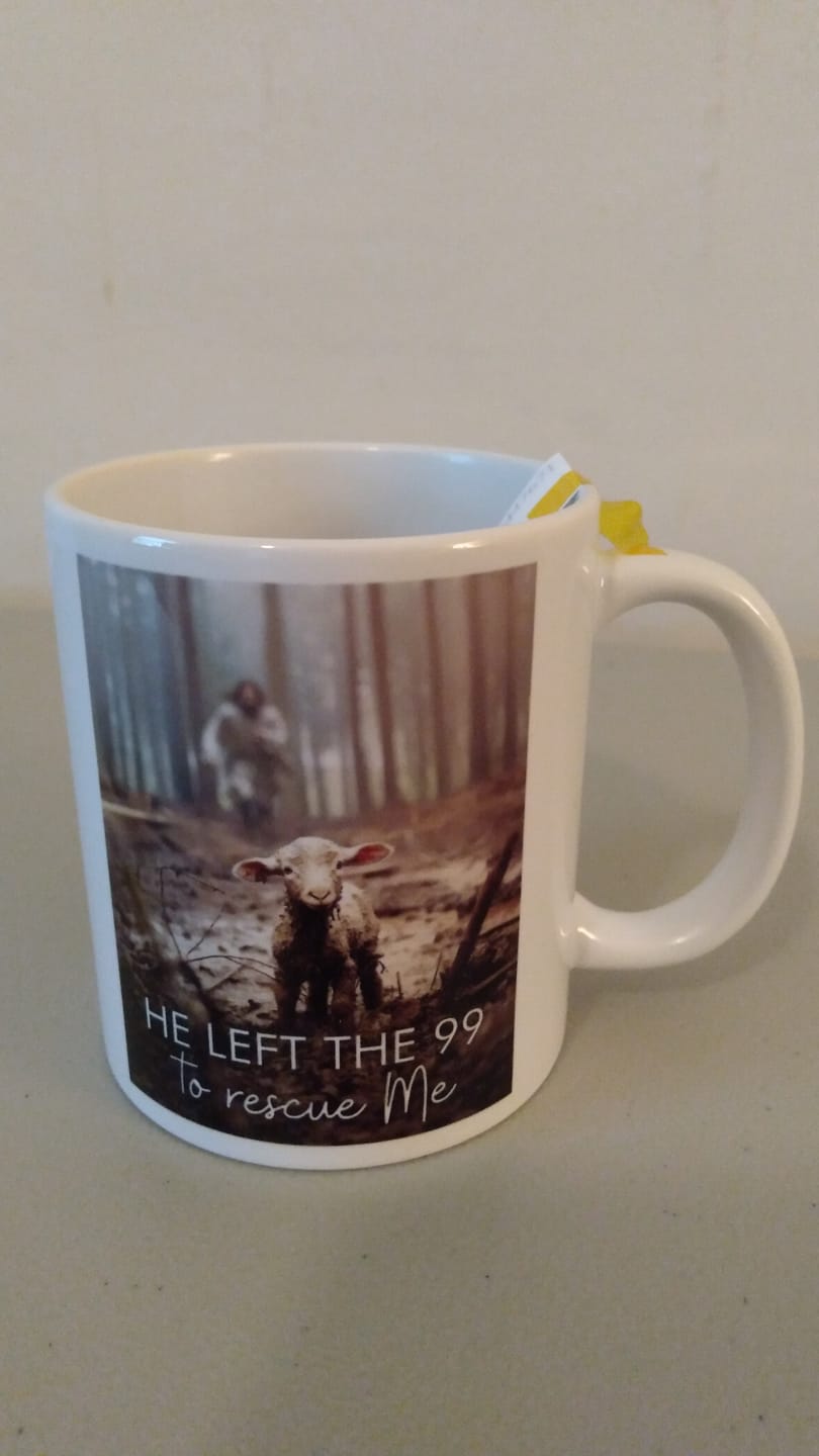 Customer photo review of He Left the 99 to Rescue Me, Jesus and Lost Sheep, Coffee Mug