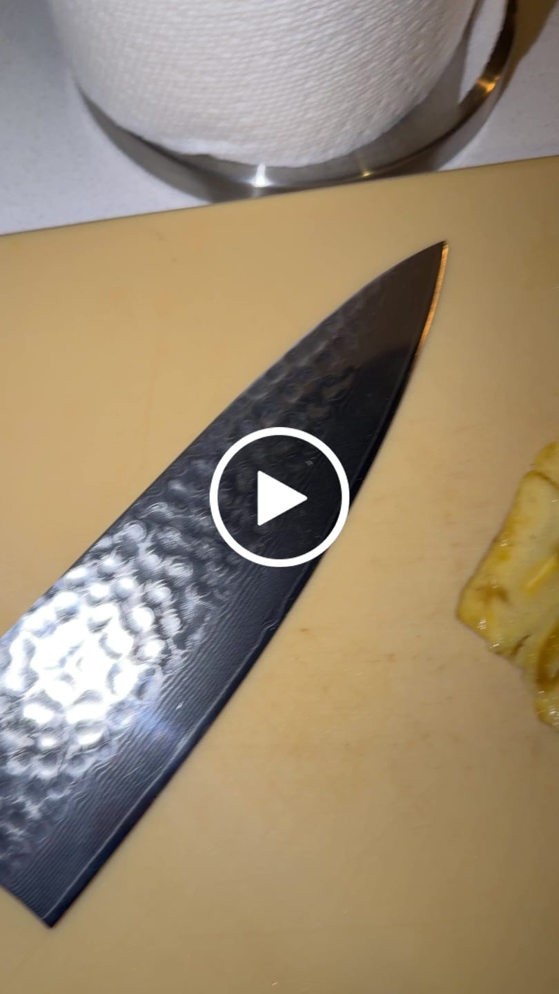 Customer video review of 8” Damascus Chef Knife