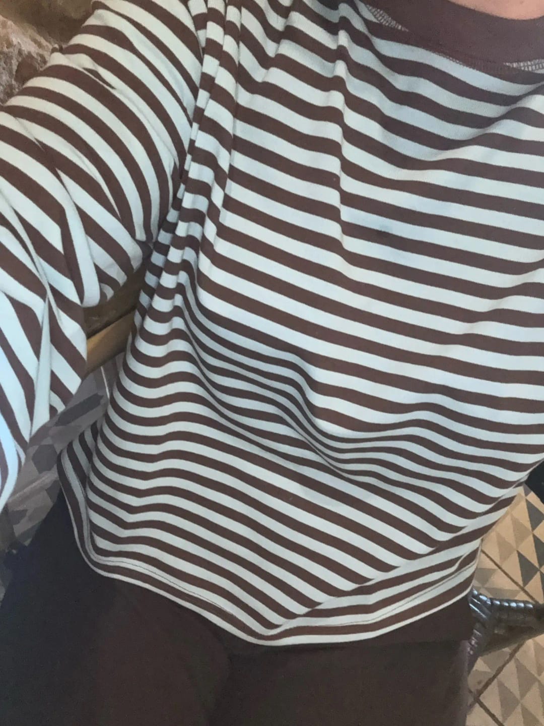 Customer photo review of Vivien Striped Oversized Knit Sweater