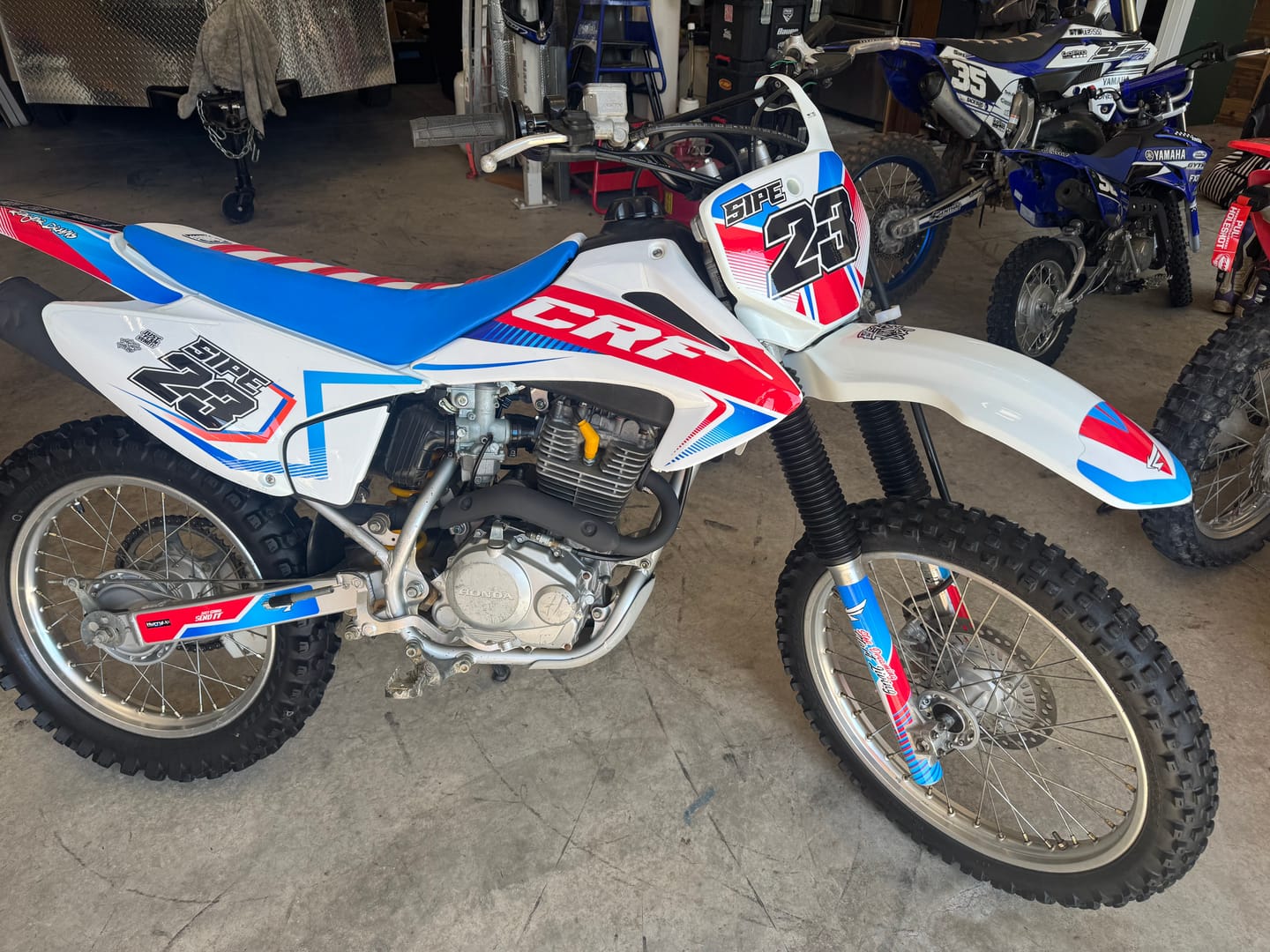 Customer photo review of Custom Seat Cover: 2003 Honda CRF230F