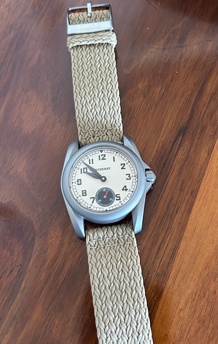 Customer photo review of VOYAGER S72 – 72-Hour Power Reserve Titanium Automatic Field Watch, 100M Water Resistant | Cream/Bracelet