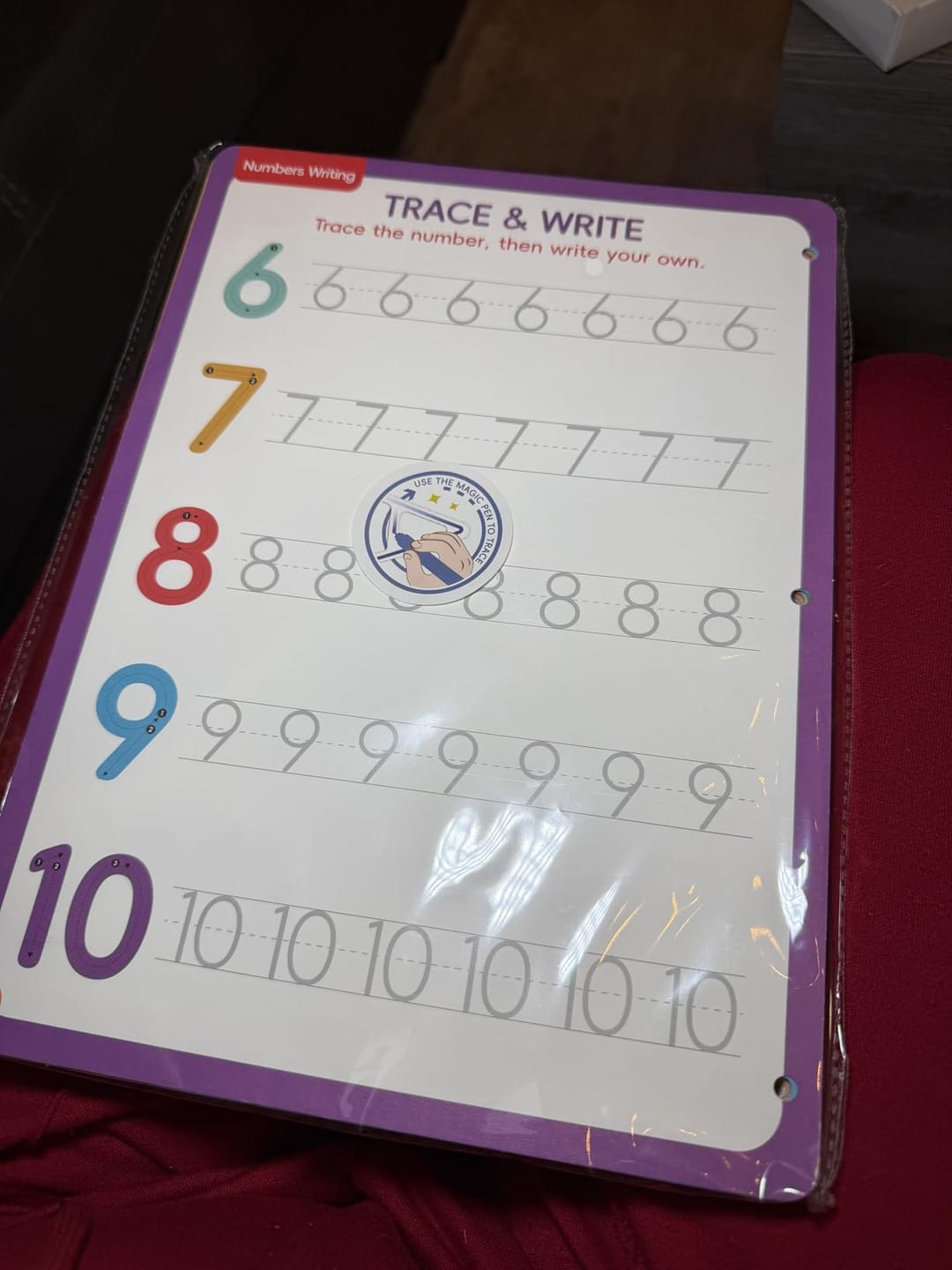 Customer photo review of Magic Grooved Writing Practice Books for Kids Ages 3-8