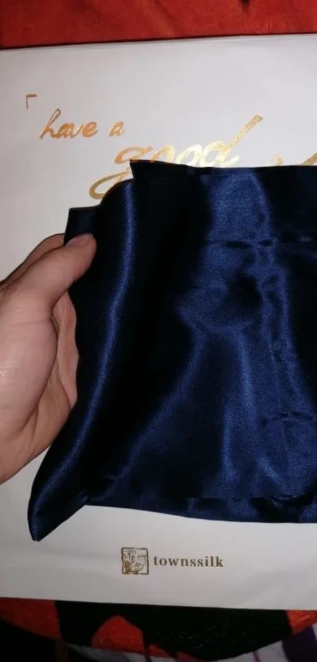 Customer photo review of Mulberry Silk Pillowcase — 19 Momme