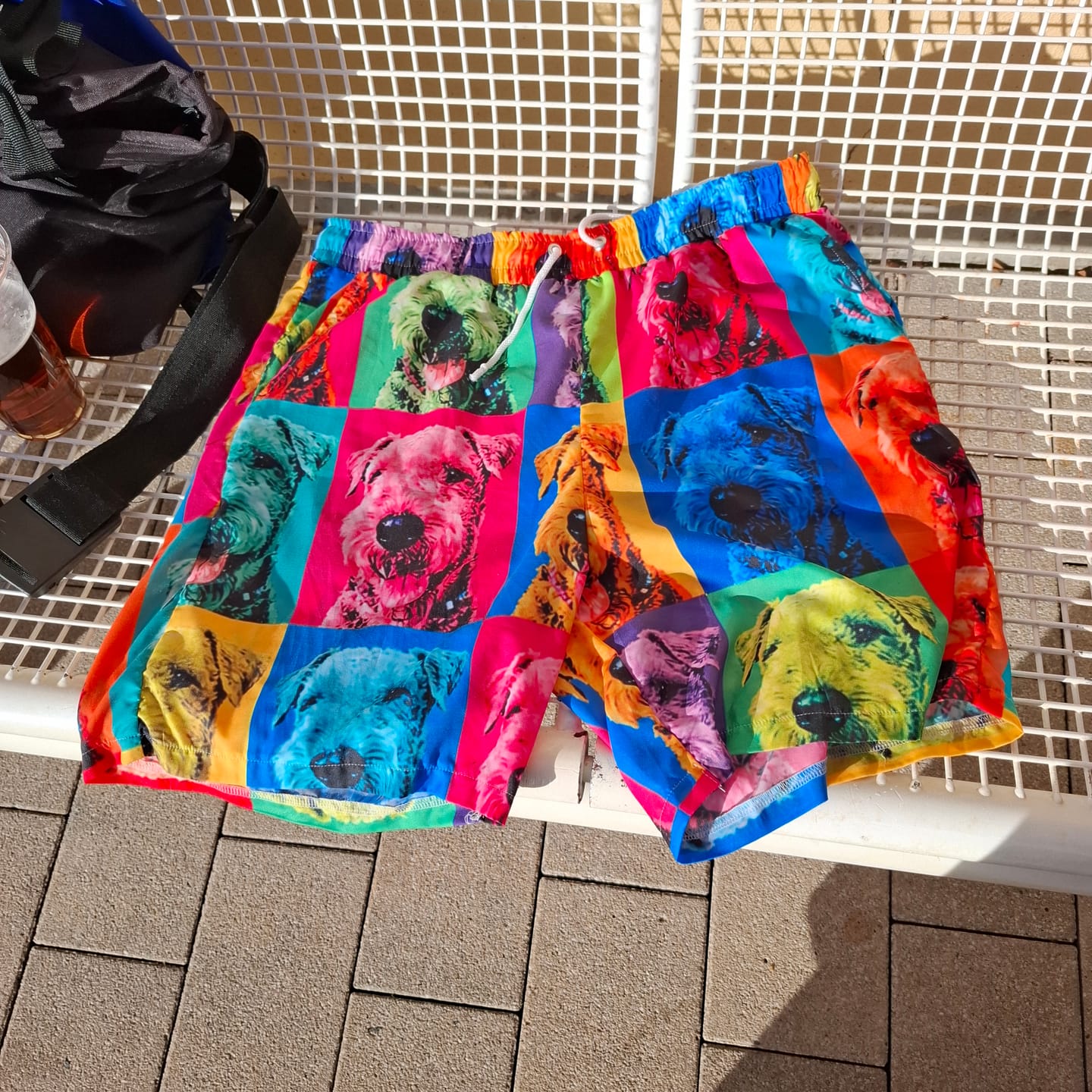 Customer photo review of Personalisierte Badehose - Farbquadrate