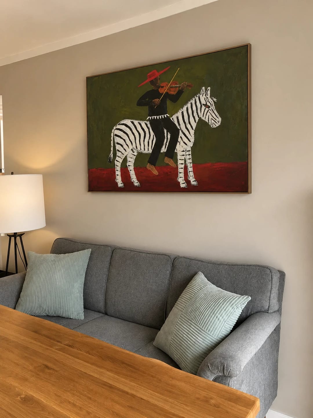 Customer photo review of Modern Folk Art｜Crimson Zebra Serenade