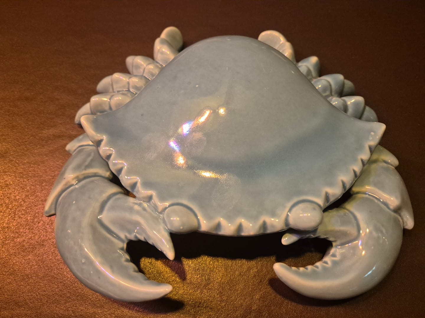 Customer photo review of Statuina Granchio in Ceramica Azzurra Finitura Lucida
