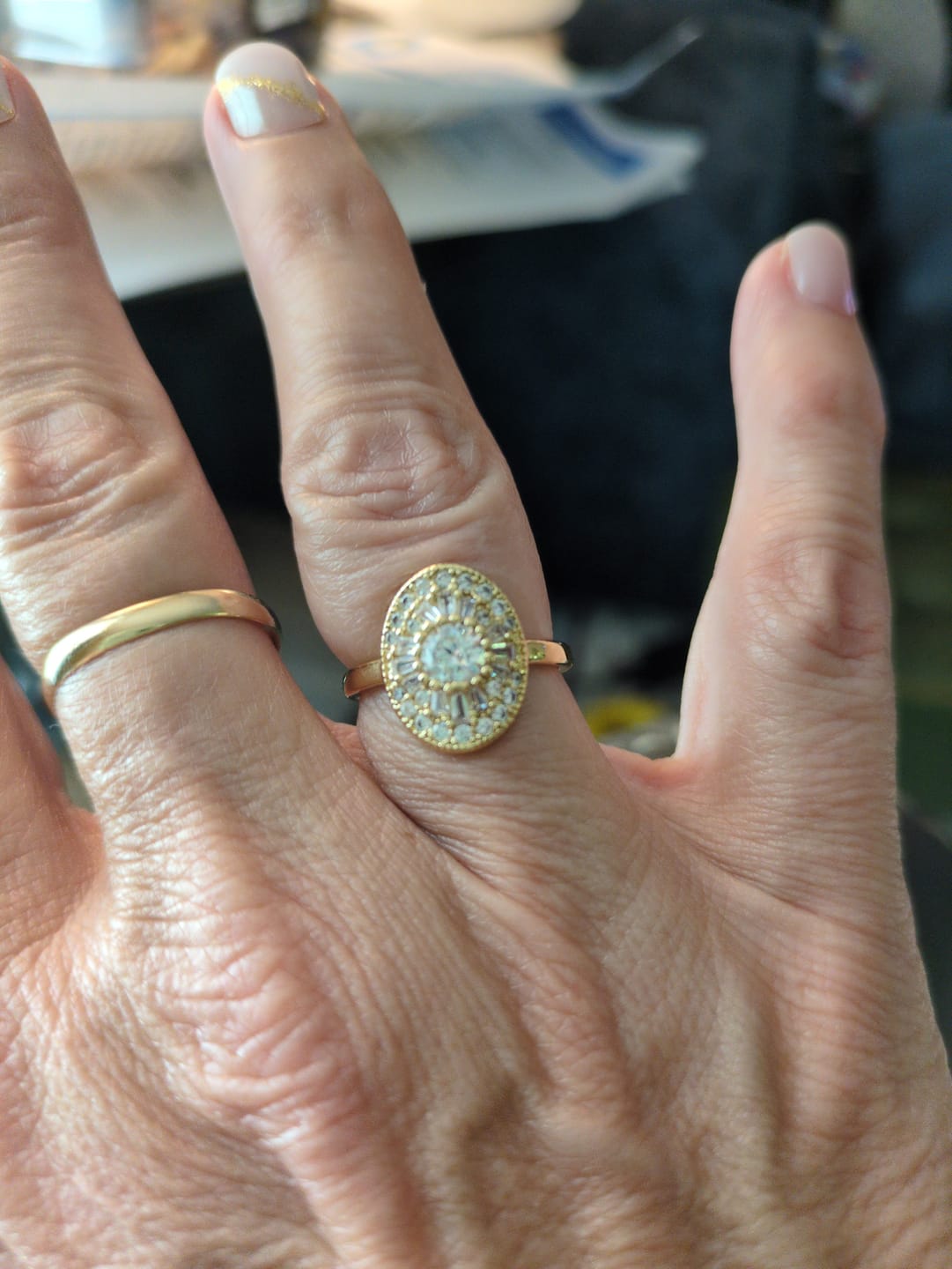 Customer photo review of S925 Moissanite/ Simulated Diamond 2.0 Carat Round Cut Solitaire Engagement Ring In Sterling Silver