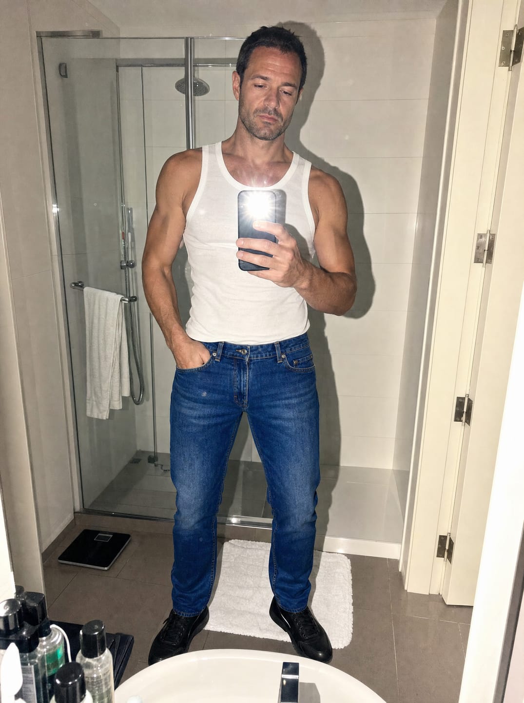 Customer photo review of The Precision Jeans – Indigo