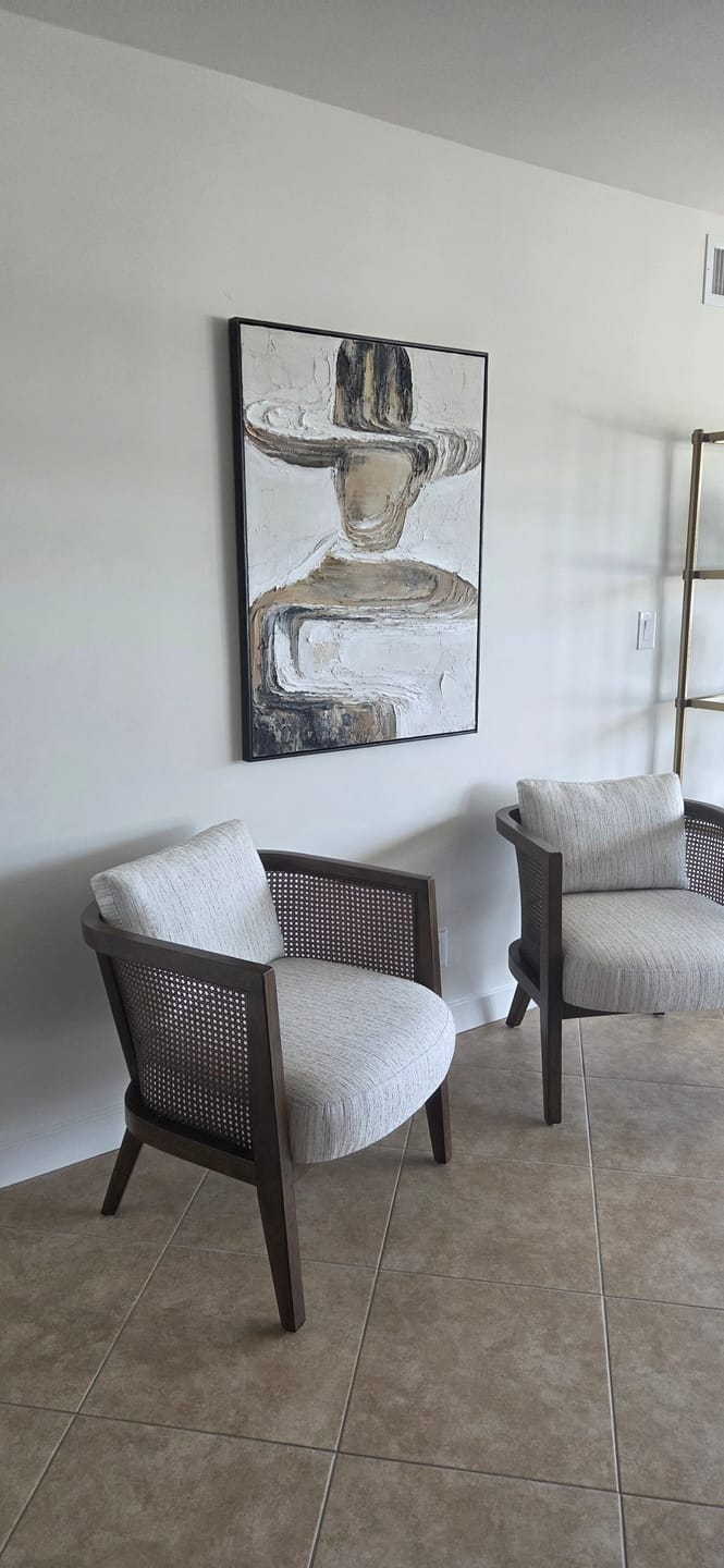 Customer photo review of Abstract Figure with Hat - Textured Modern Artwork on Canvas