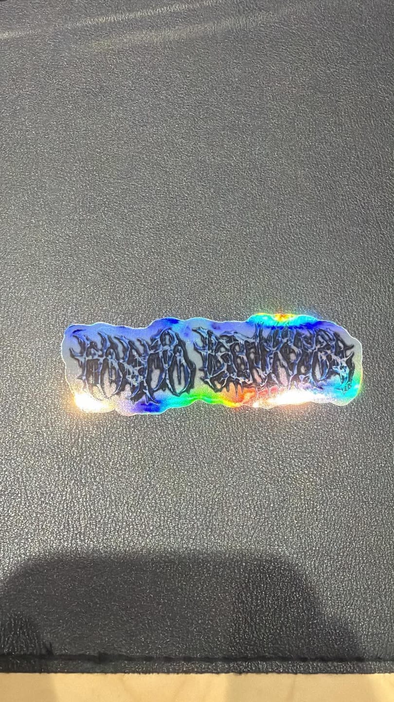 Customer photo review of Custom Die Cut Stickers - Holographic