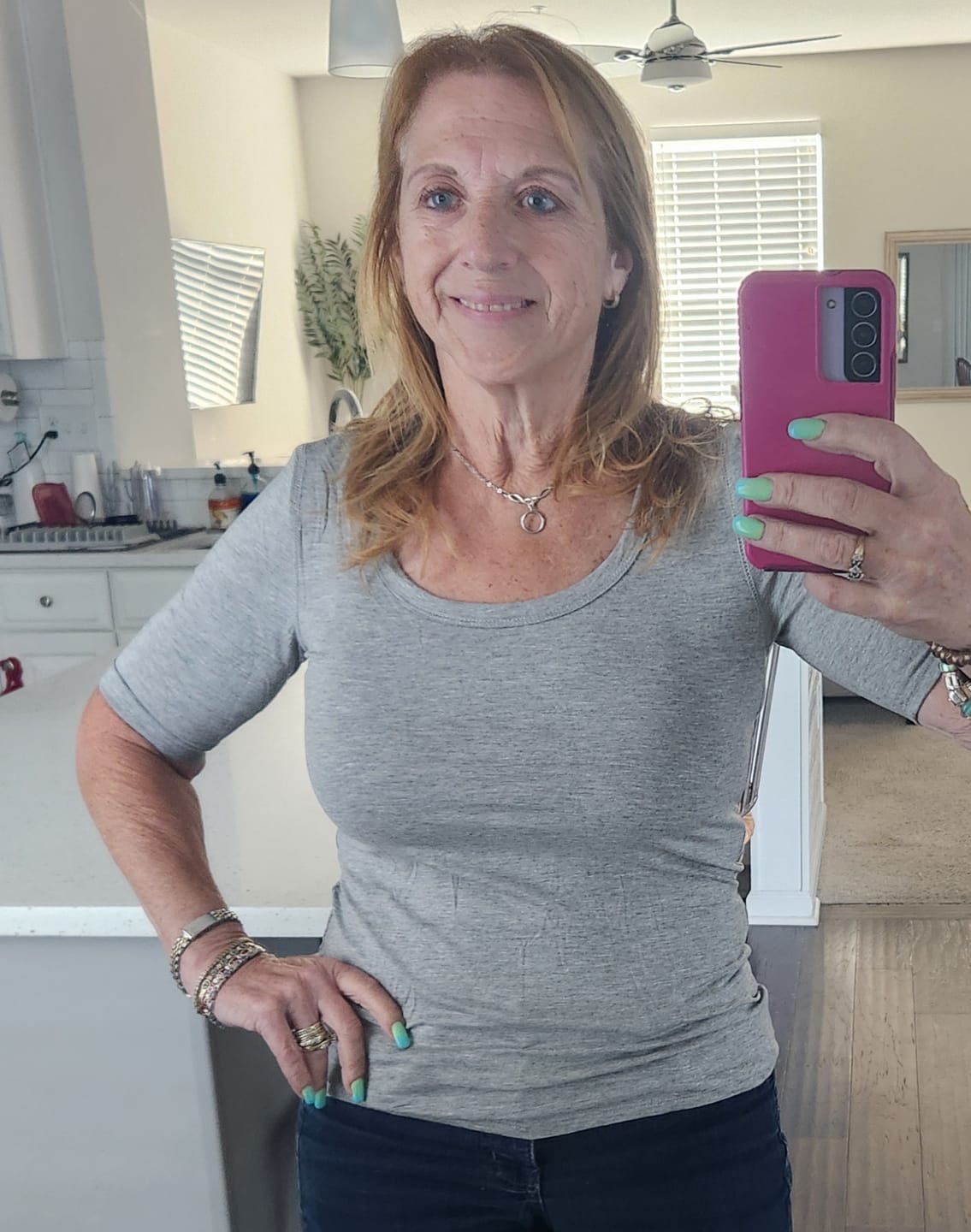 Customer photo review of Brigitte Brianna Elbow Tee