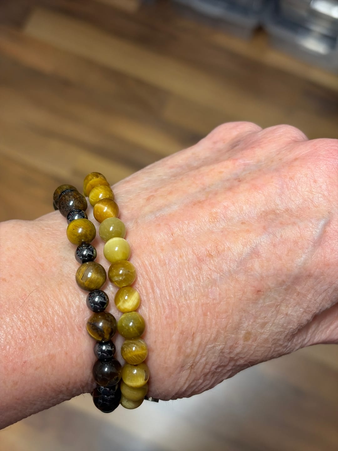 Customer photo review of Golden Tiger Eye Bracelet
