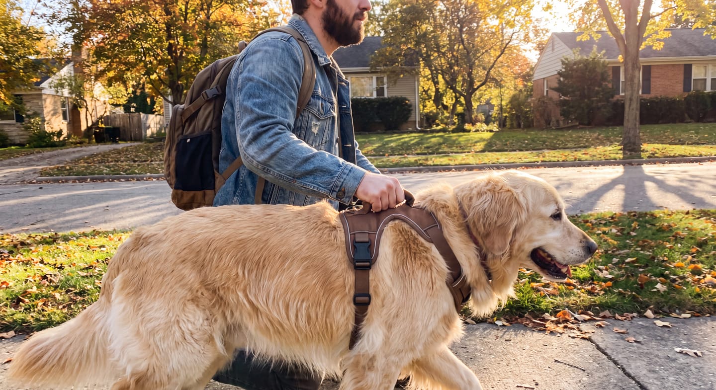 Customer photo review of Paw & Calm™ Doble Control — Antitirones, Correa Incluida y Personalizado