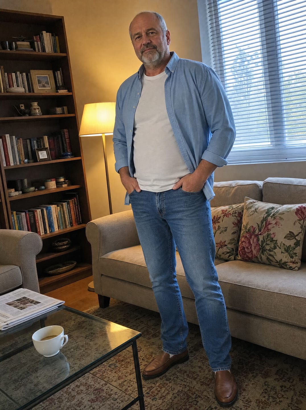 Customer photo review of The Precision Jeans – Stone Blue
