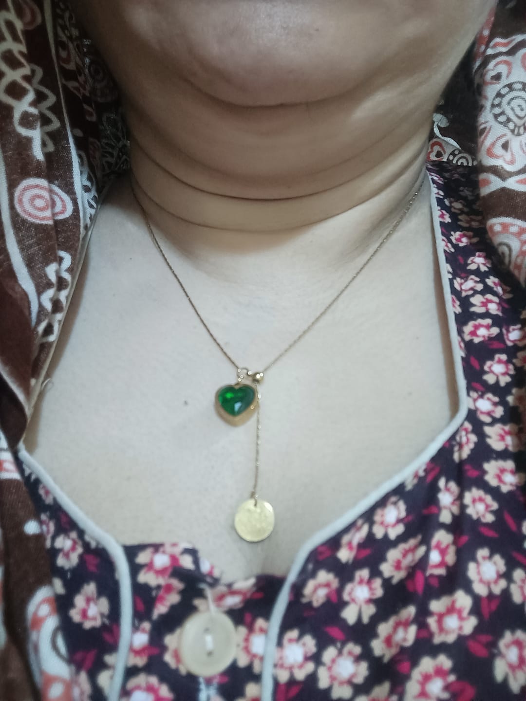 Customer photo review of Emerald Love Necklace