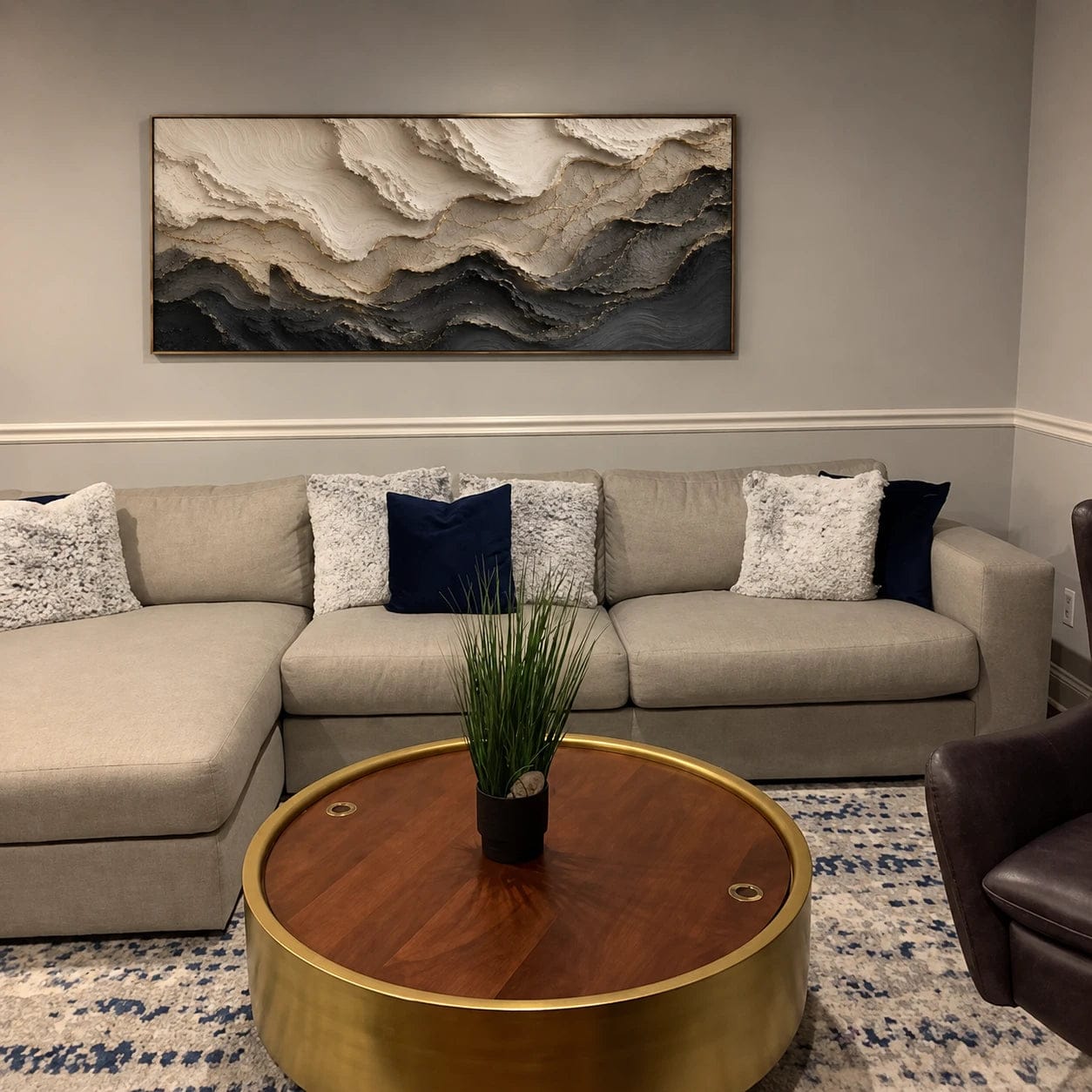 Customer photo review of Textured & Impasto Art｜Gilded Charcoal Tides