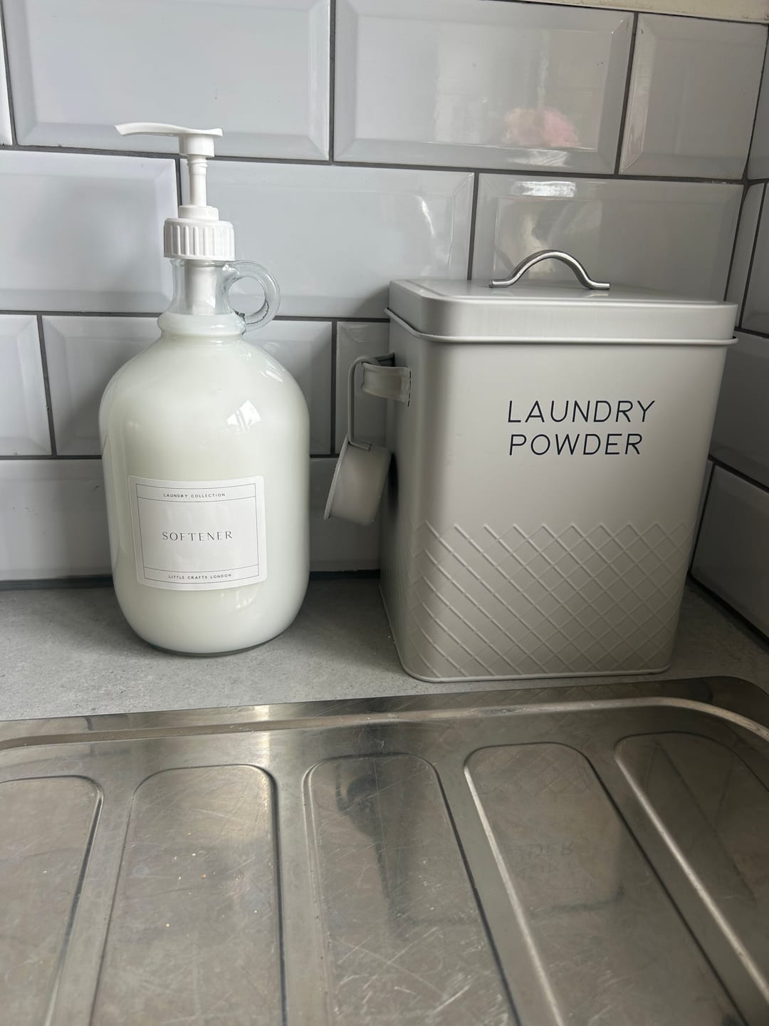 Customer photo review of 2L Clear Glass Laundry Bottle