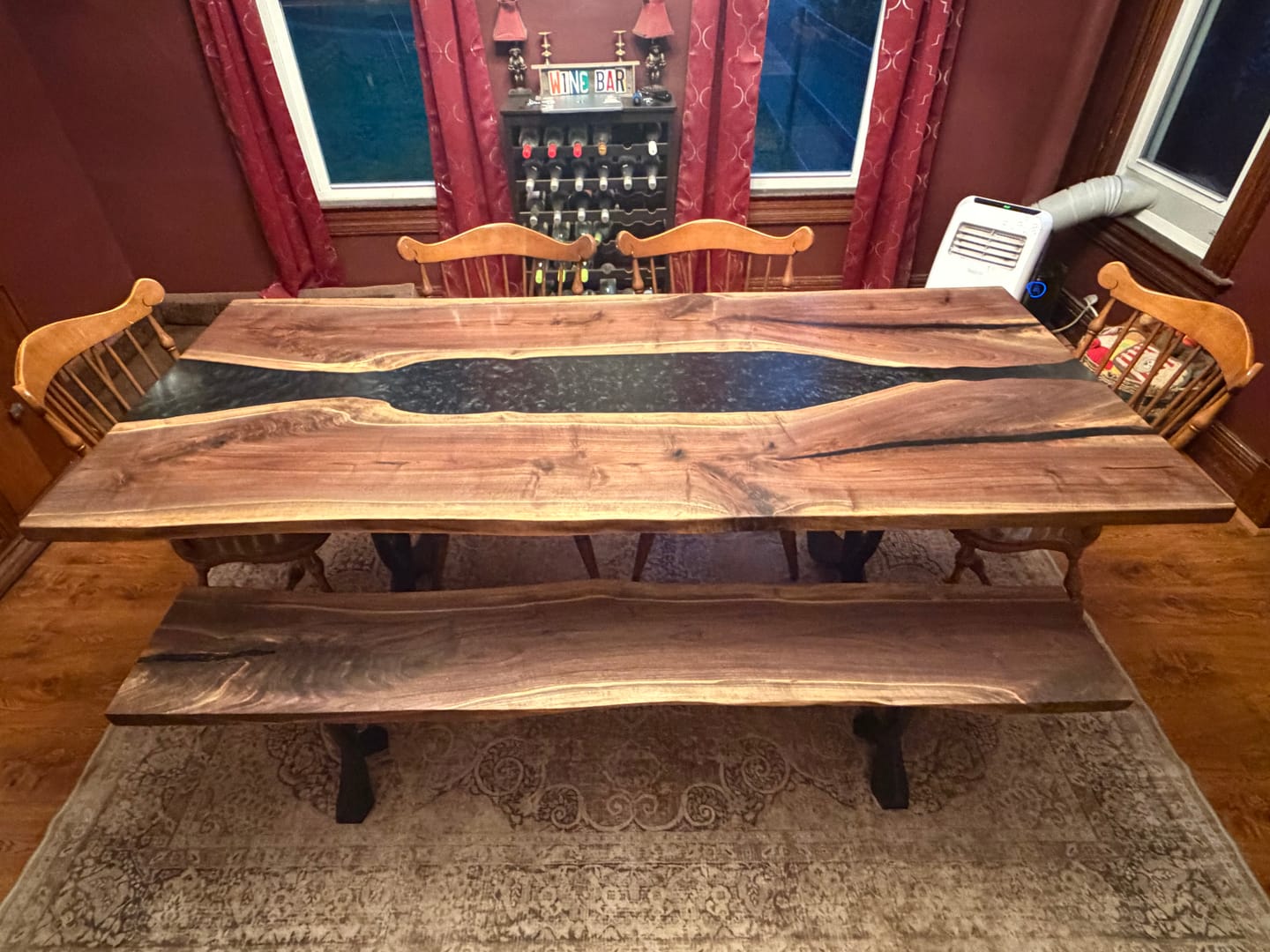 Customer photo review of 418 Curva 28" H Dining Table Curved Legs for Live Edge Wooden Slap