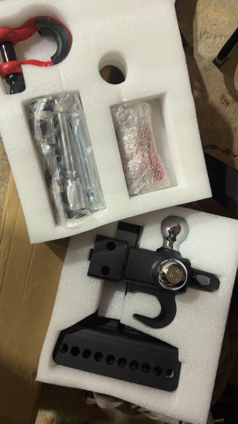 Customer photo review of TYT Adjustable Tri-Ball Hitch for 2″ Receiver – Up to 10K GTW