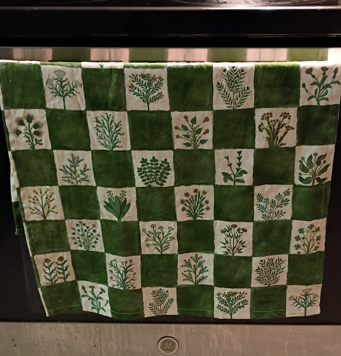 Customer photo review of Organic Cotton Tea Towel - 15th Century Illustrated Herbs