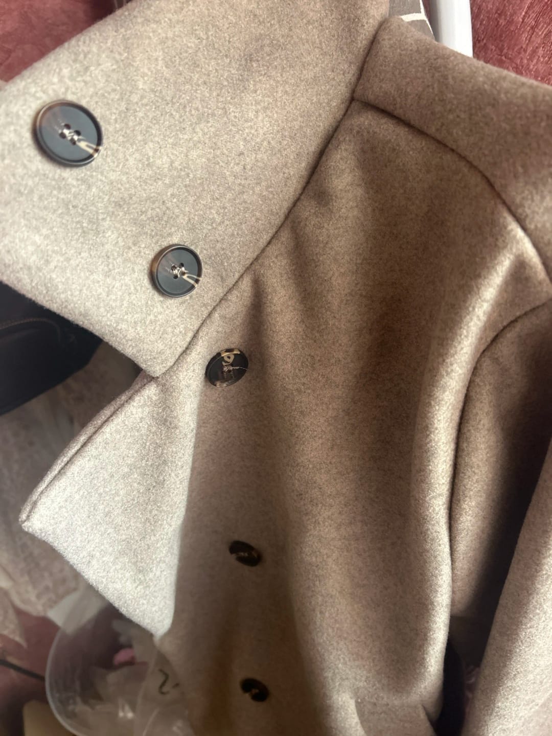 Customer photo review of Rose Buckle Stand Collar Coat