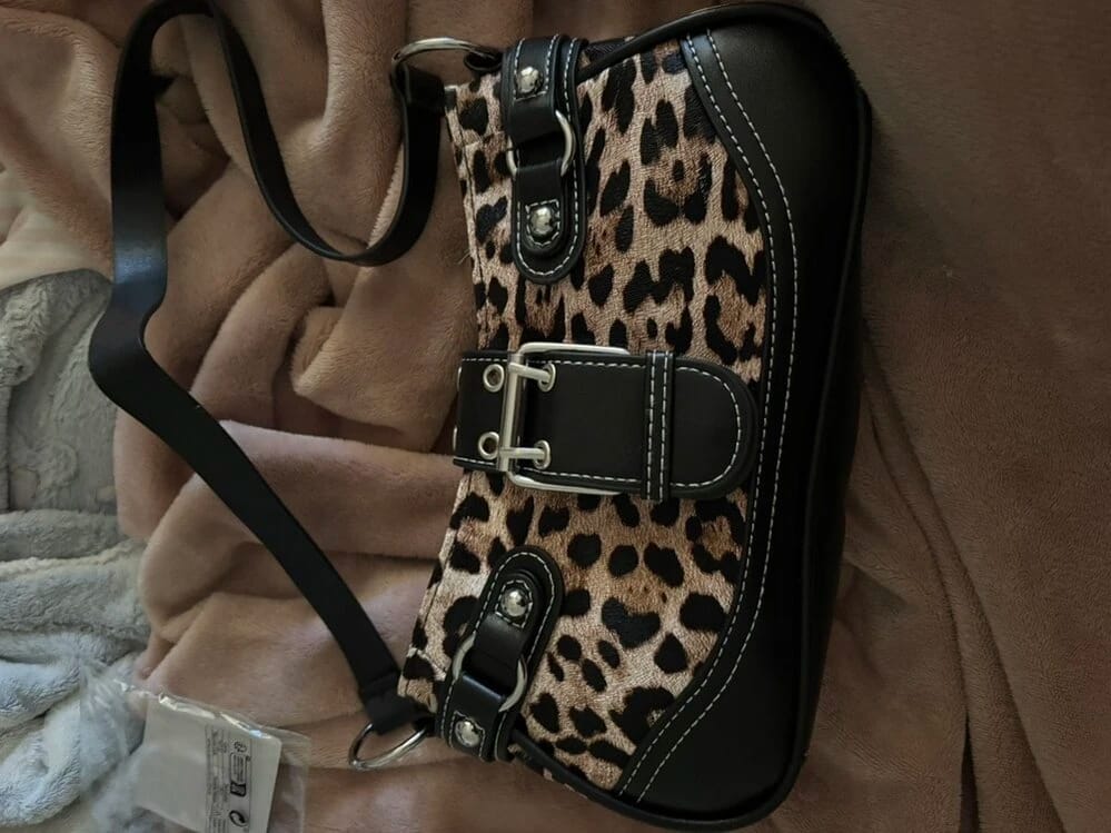 Customer photo review of Leopard Print Buckle-Strap Shoulder Bag