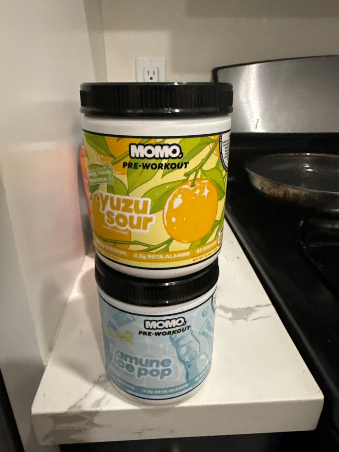 Customer photo review of MOMO® pre-workout | Ramune Ice Pop | 40 scoops