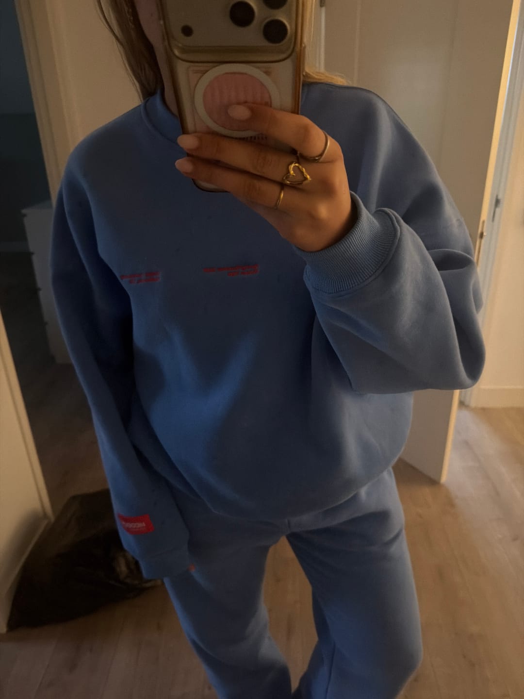 Customer photo review of GRADIENT LOGO SWEATER SKY BLUE