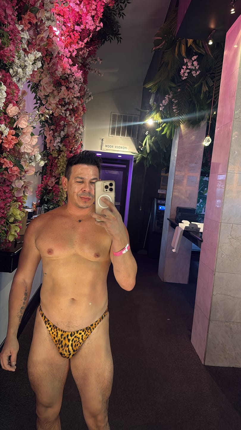 Customer photo review of Leopard Brazilian Swim Brief