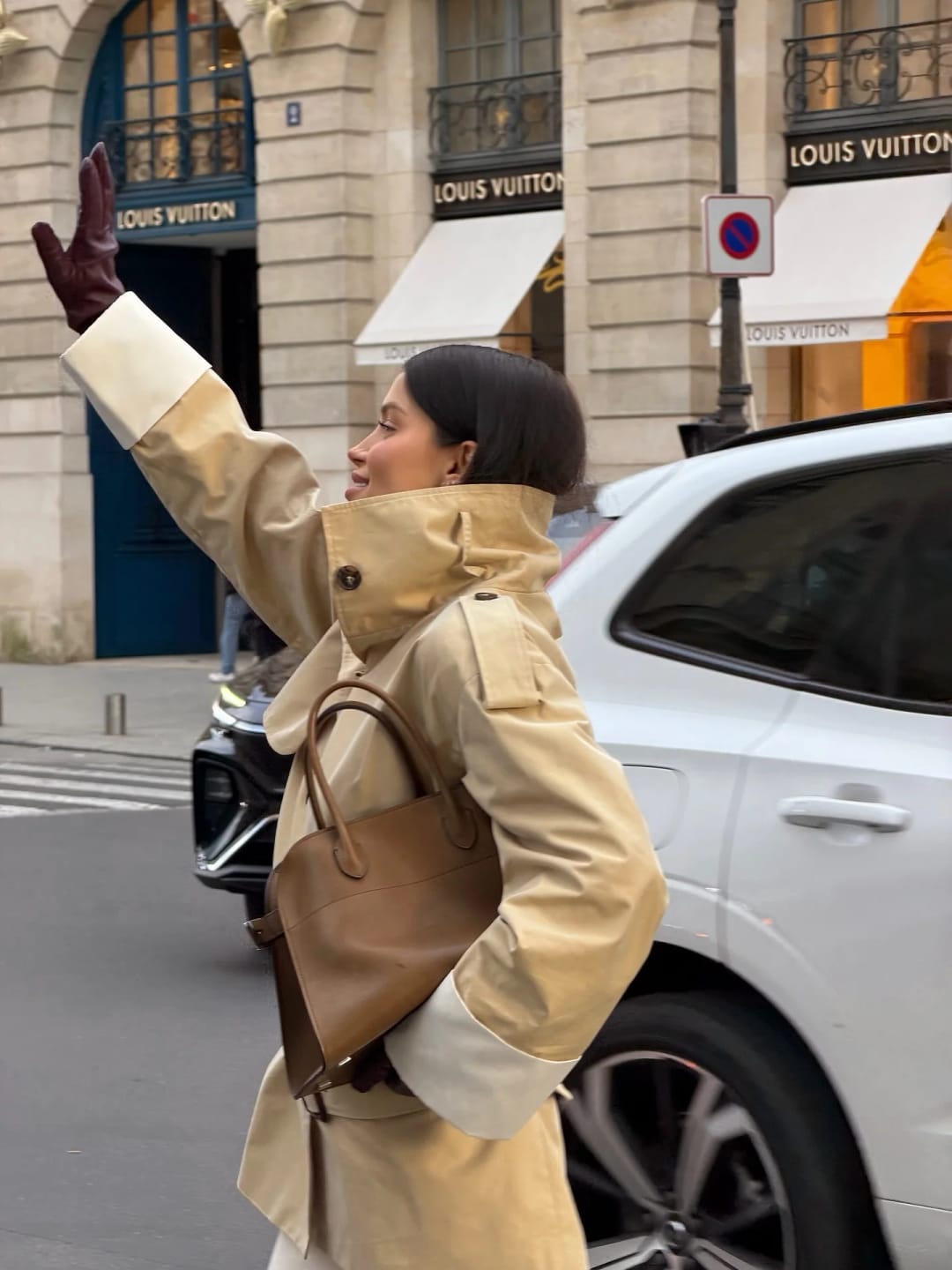 Customer photo review of Alicia Contrast Cuffs Belted Trench Coat
