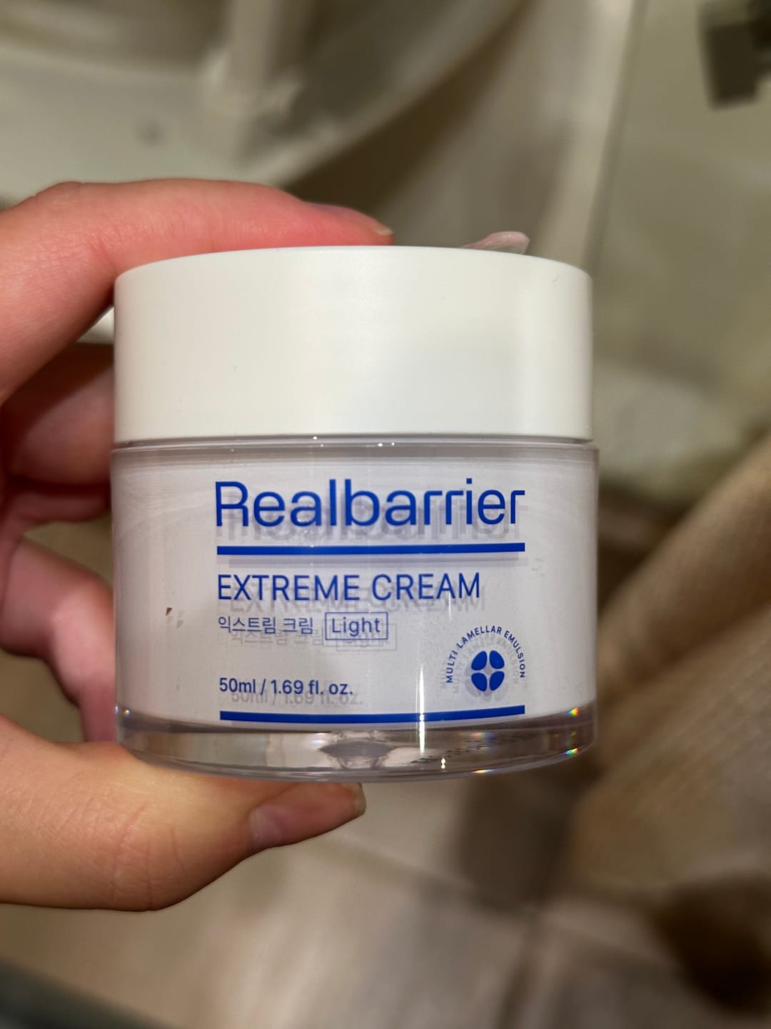 Customer photo review of Gaisīgs mitrinošs krēms Real Barrier Extreme Cream Light