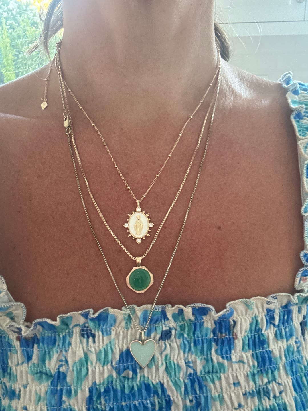 Customer photo review of Lady Lourdes Pendant - White