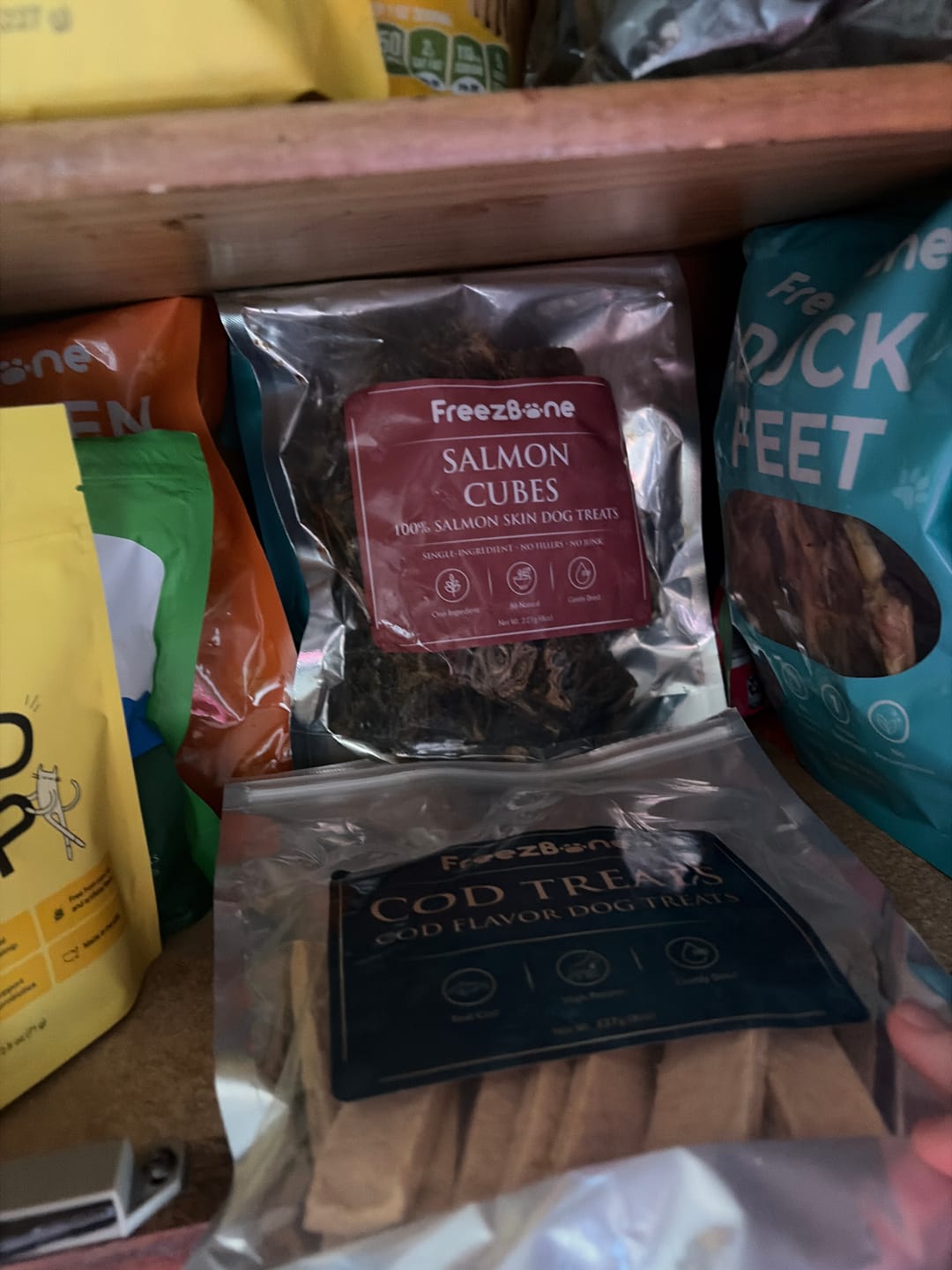 Customer photo review of Freezbone Cod Dog Treats – Made with Real Cod (Value Size 8 oz)