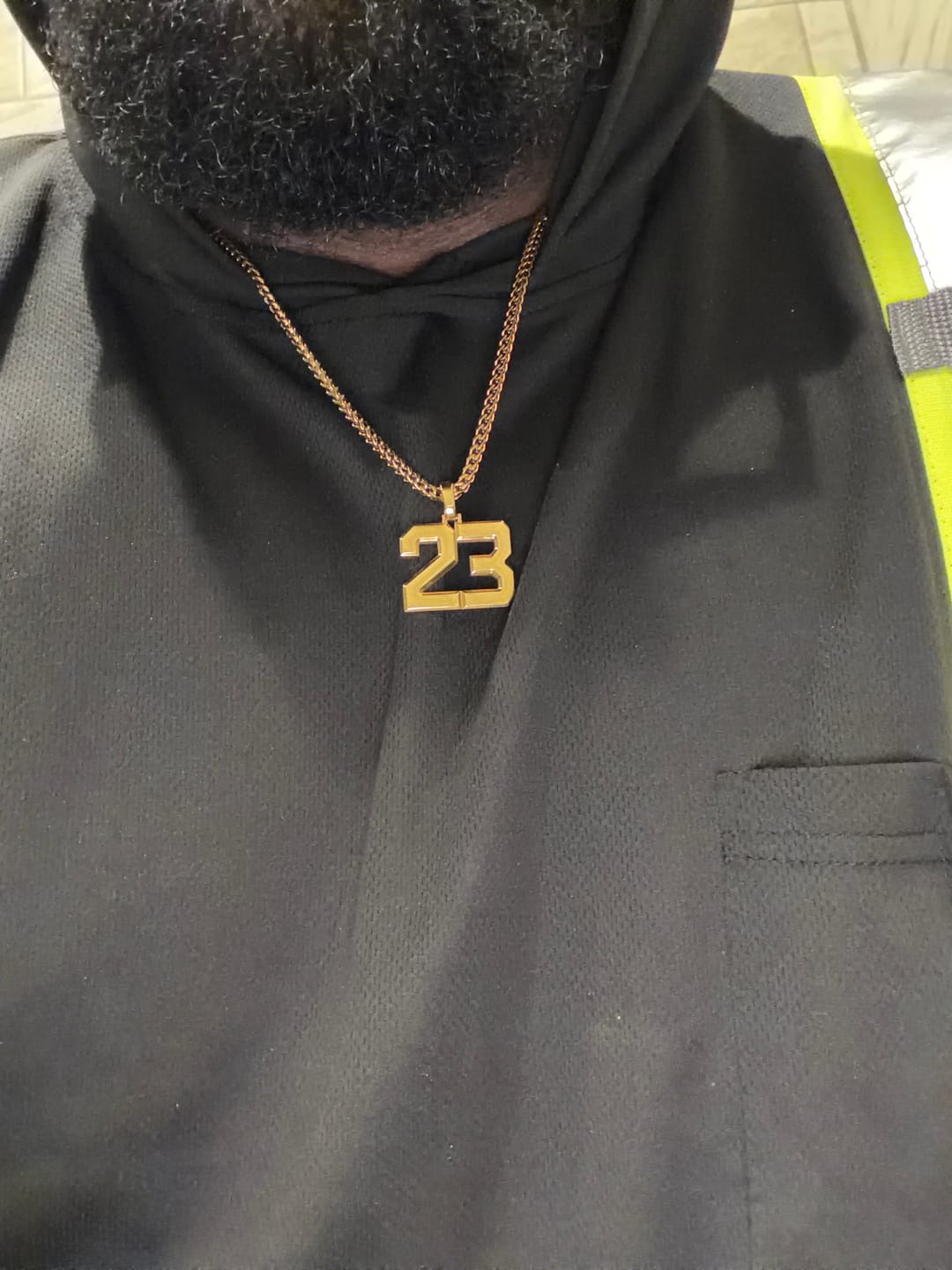 Customer photo review of Signature Jersey Number Pendant 18K Plated Gold
