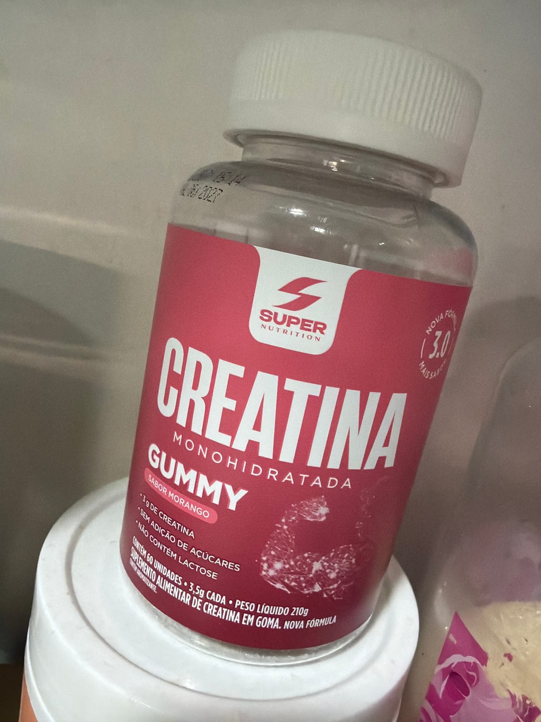 Customer photo review of Gummy Creatina Morango (60 gomas)