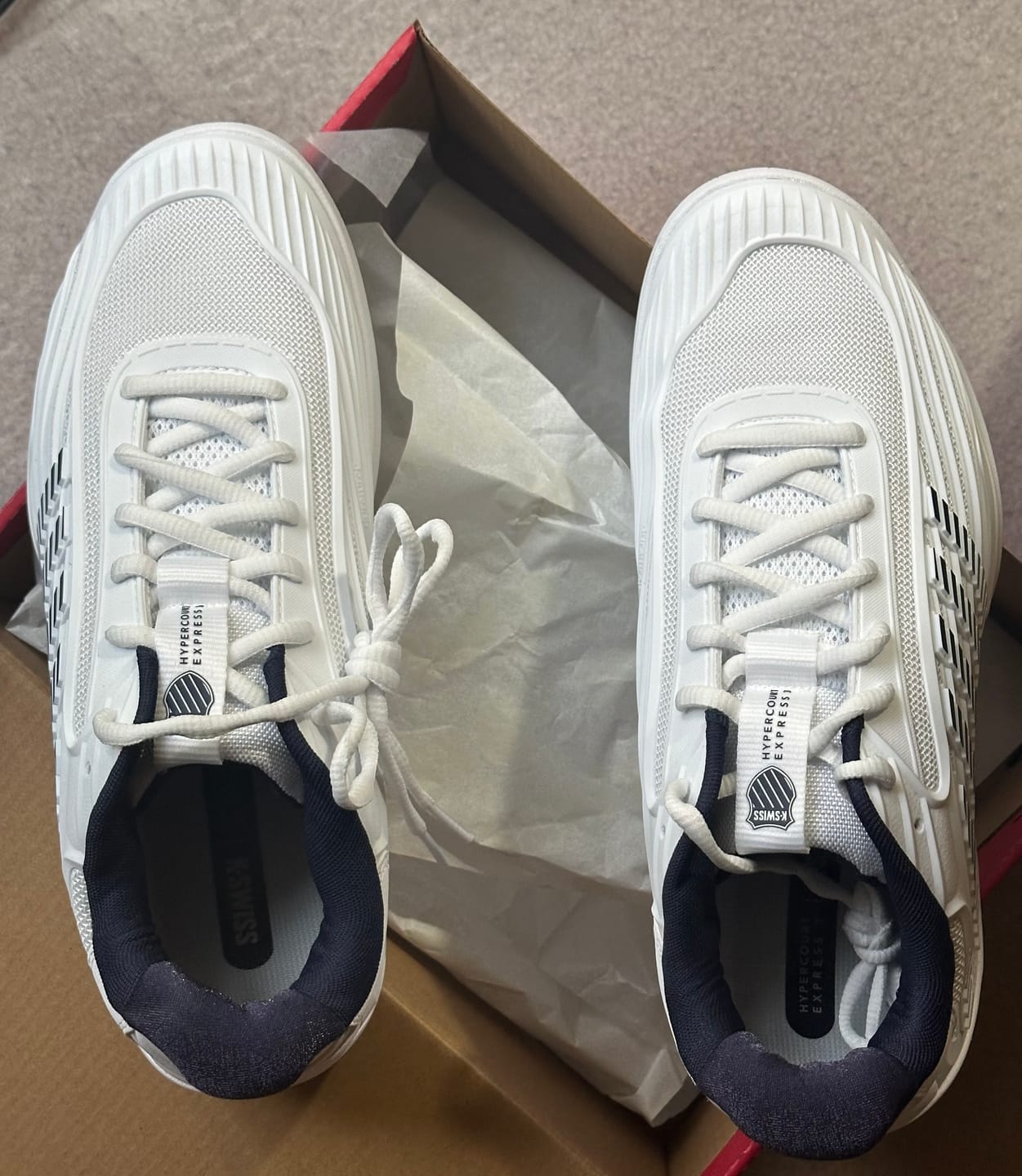 Customer photo review of 04603-161-M | HYPERCOURT EXPRESS 3 | WHITE/PEACOAT/SILVER