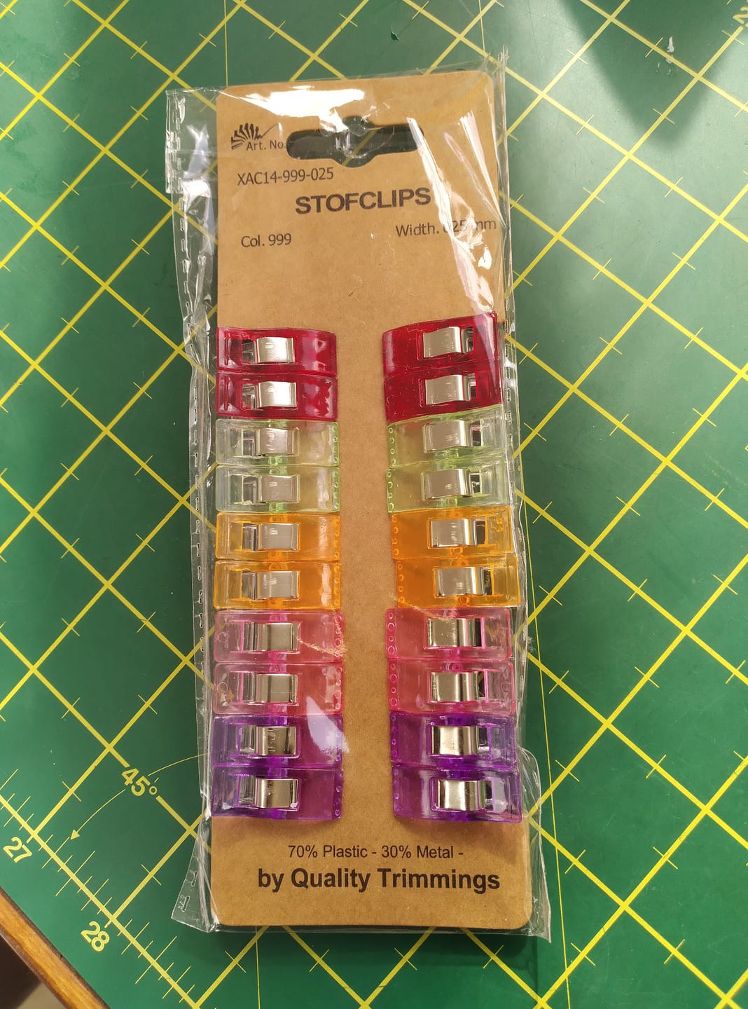 Customer photo review of Multicolour Fabric Sewing Clips - Pack of 20