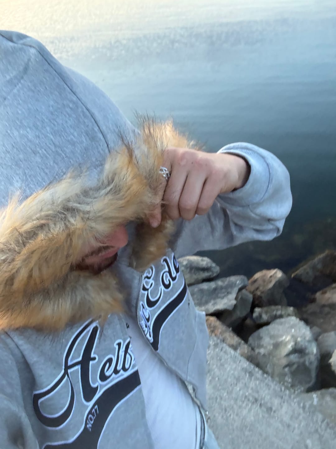 Customer photo review of Aelfric Eden Boxy Faux Fur Collar Hoodie