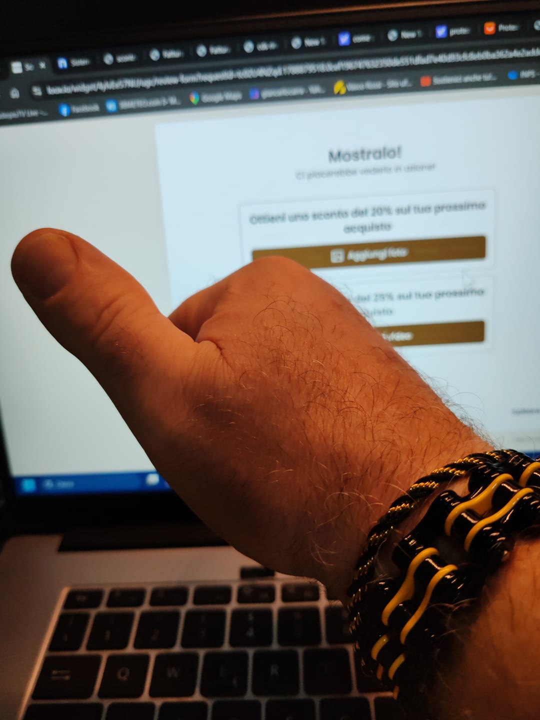 Customer photo review of Cycolinks Black Yellow Bike Chain Bracelet