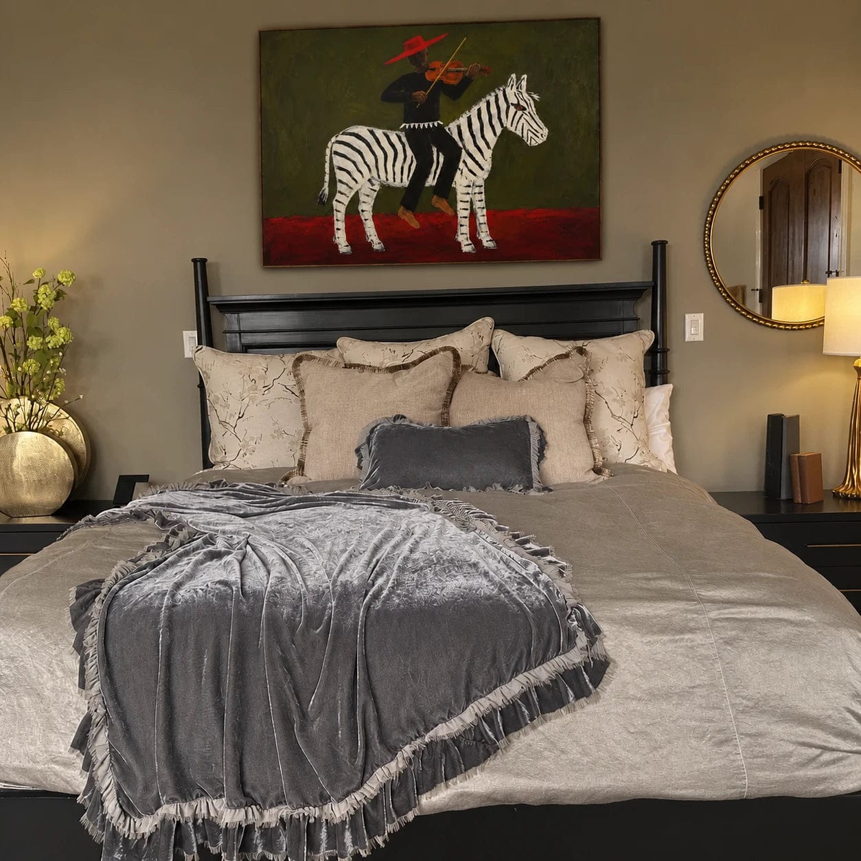 Customer photo review of Modern Folk Art｜Crimson Zebra Serenade