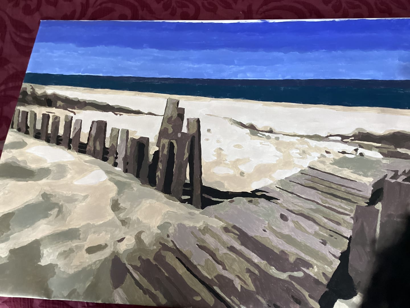 Customer photo review of Landscape Beach Diy Paint By Numbers Kits WM-1326