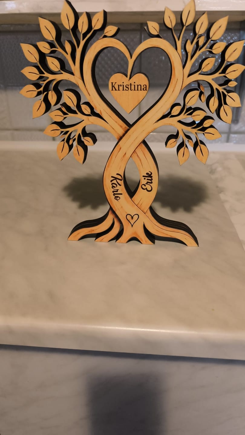 Customer photo review of Personalized Couple Heart Tree Wooden Block With Name, Wedding Anniversary Gifts