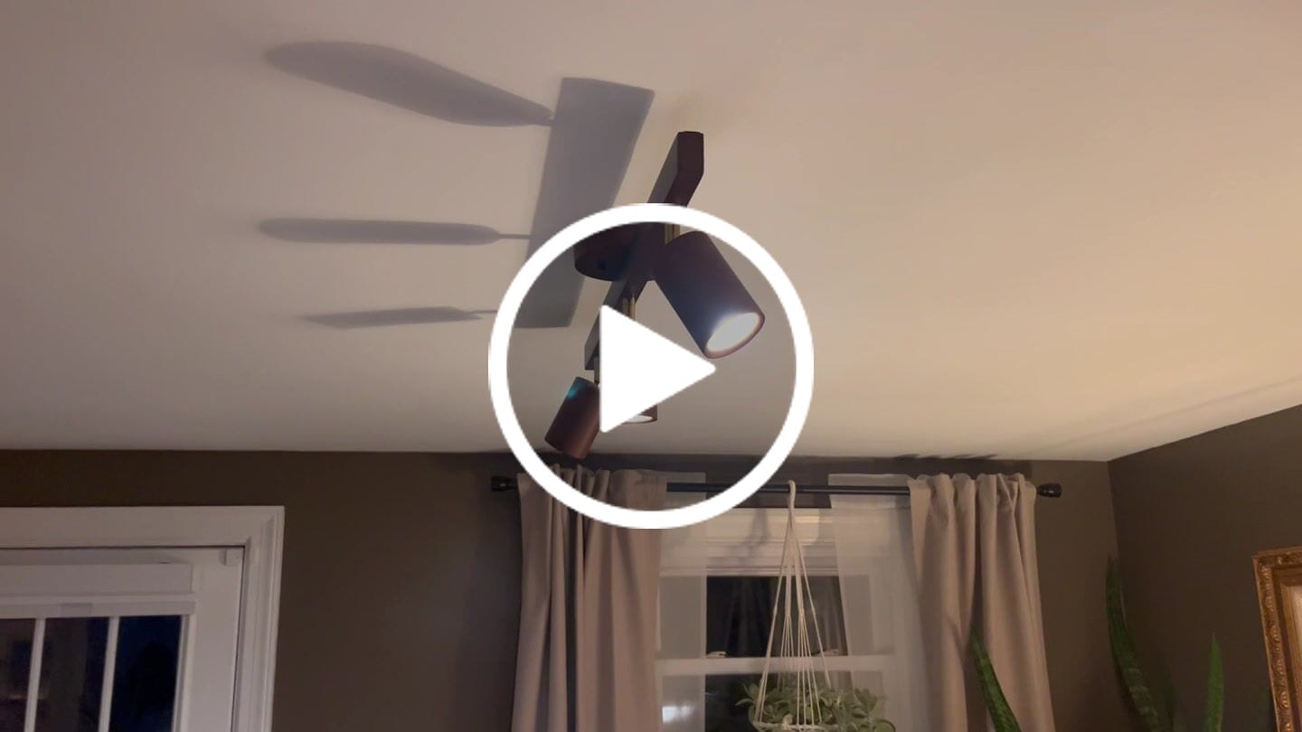 Customer video review of Farmhouse Walnut Wood 4-Light Linear Semi Flush Track Light