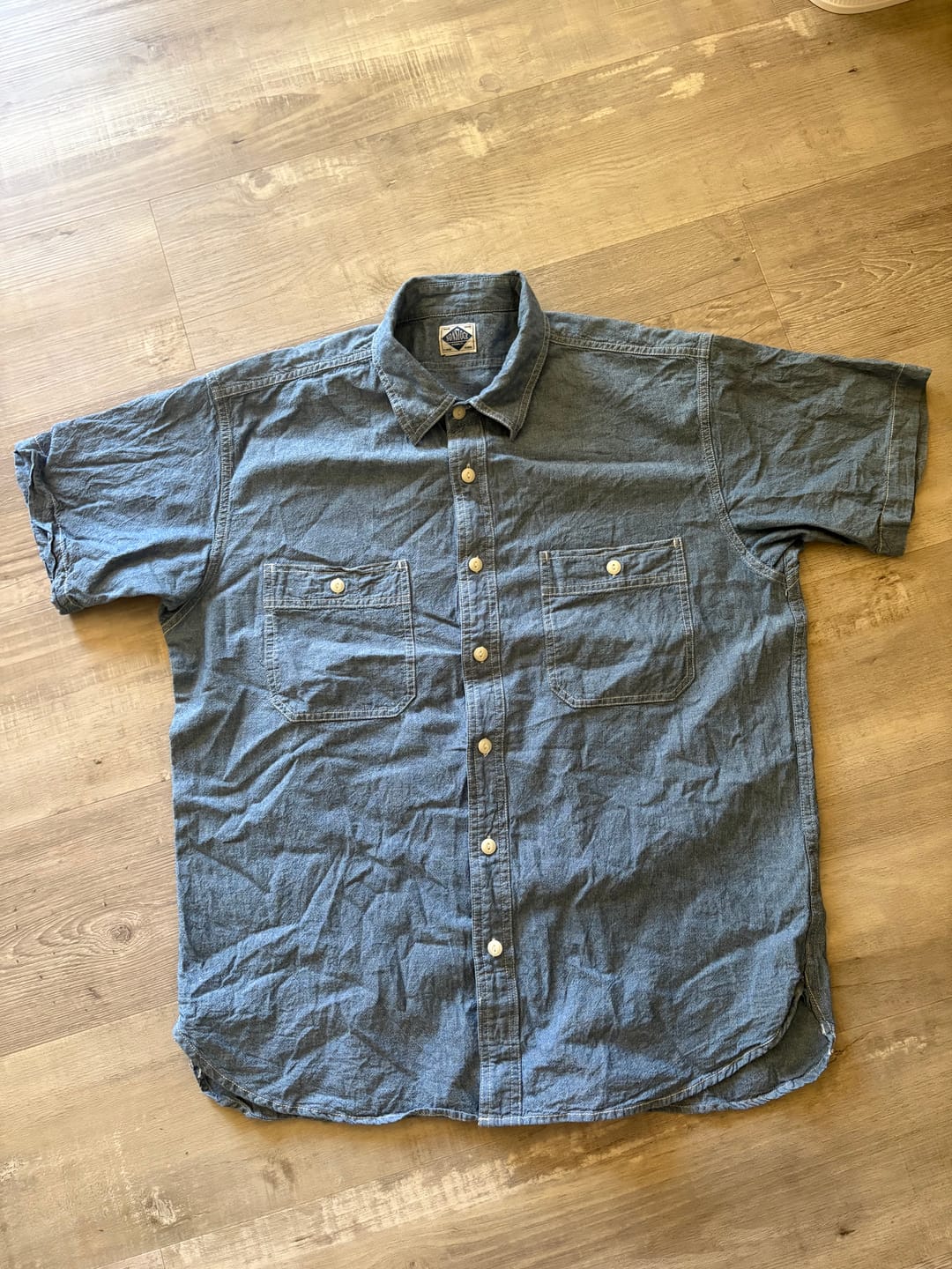 Customer photo review of Chambray Short Sleeve Work Shirt