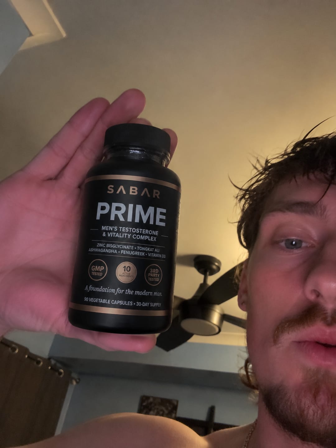 Customer photo review of SABAR PRIME — Men's Testosterone & Vitality Complex