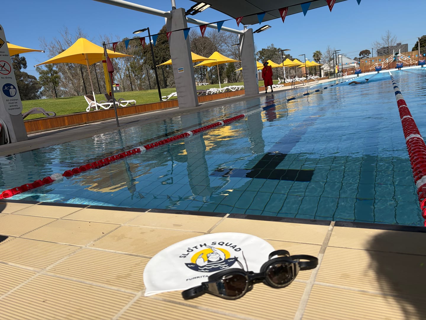 Customer photo review of NanoClear™ Strike Swim Goggles Tinted Mirror - (Black)