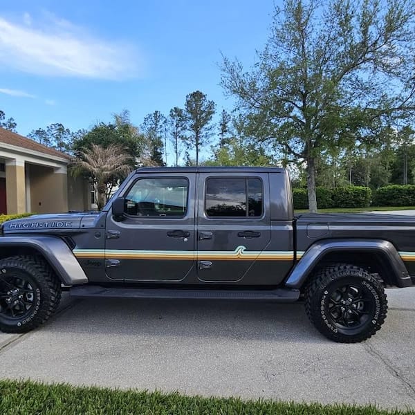 Customer photo review of Surf Wave Truck / Car Decal. Overland Stripes Decal Sticker. Universal Fit for most Vehicles. #7051