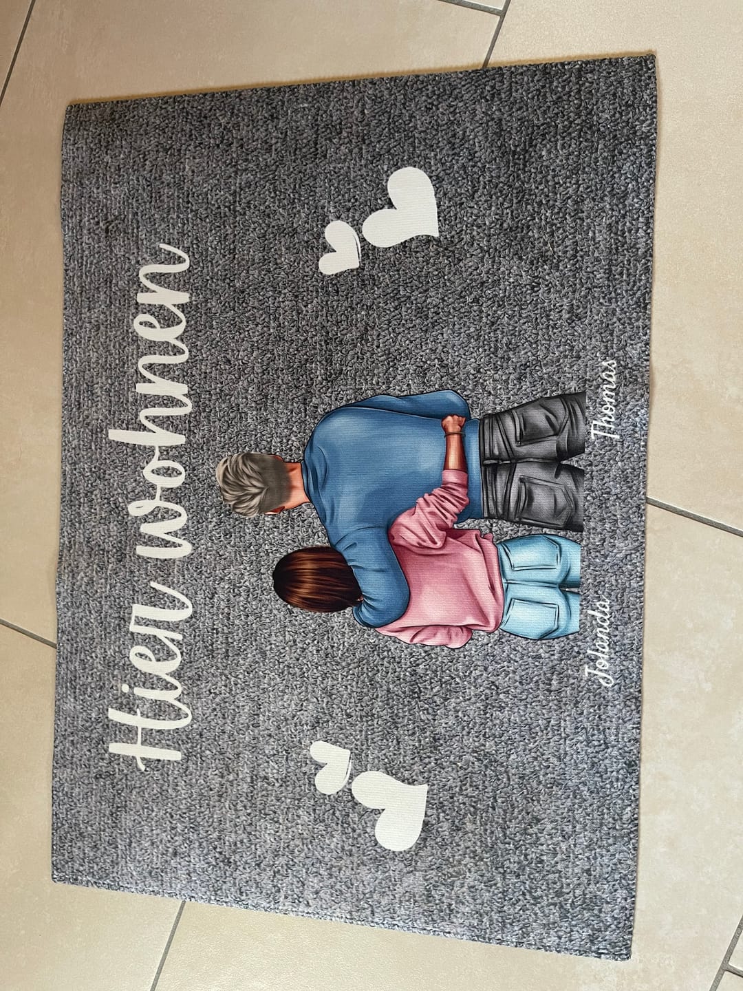 Customer photo review of Bestes Paar - Personalisierte Fußmatte Schwarz für innen & aussen